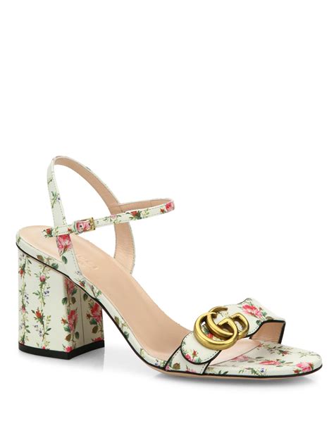 gucci white floral knotted heels|gucci high heels boots.